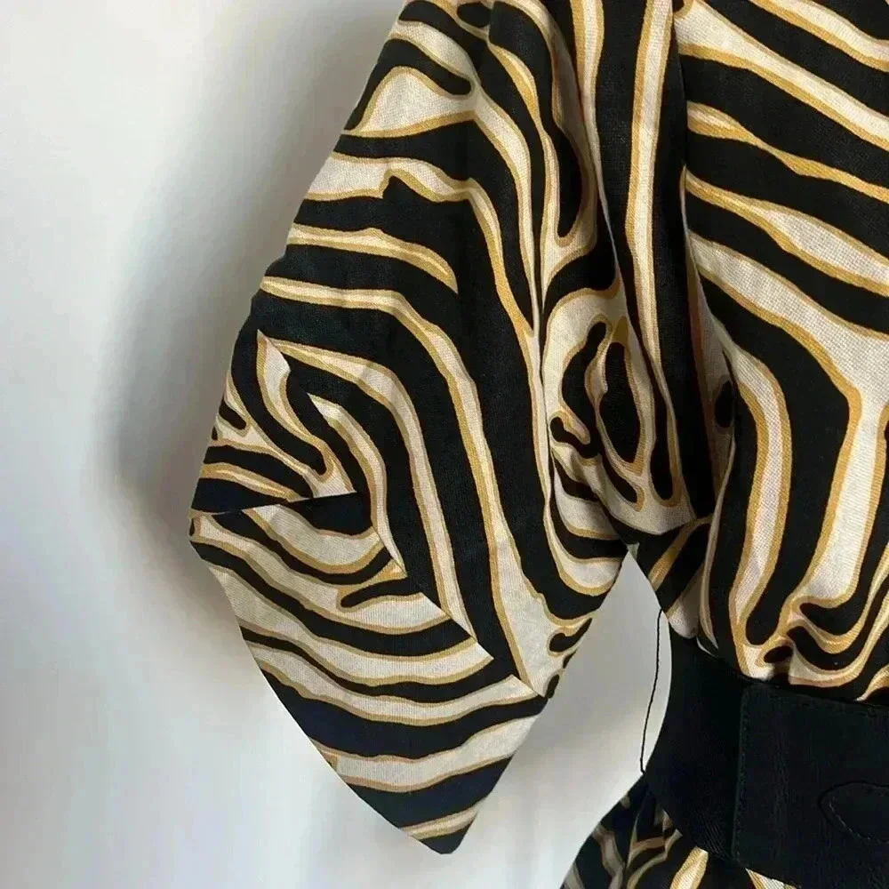 MetroStyle 90's Vintage Jacket Animal Print Linen Y2K Size 12 - Picture 4 of 6